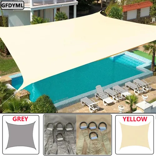 Imagen 1 del producto Parasol impermeable de 3x5m, 3x5m, 3x6m, 4x5m, protección de sombra 300D, toldo de vela, tela de sombra para acampar, dosel grande para exteriores, patio de jardín