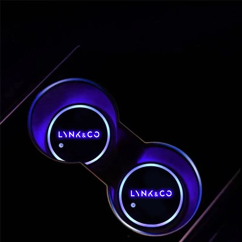 Led Car Water Cup Mat Drink Holder For LYNK&CO 03 PHEV 05 09 PHEV 09 MHEV 01 06 02 03 Auto Interior Decorative Atmosphere Lights