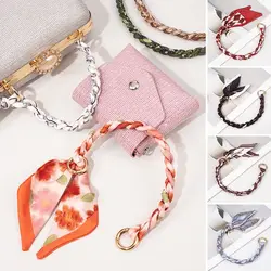 Silk Scarf Ribbon Handbag Accessories Chain Fashion Scarf Metal Chain Handle Bag Decor Bow Multifunction Ribbon Handbag Strap