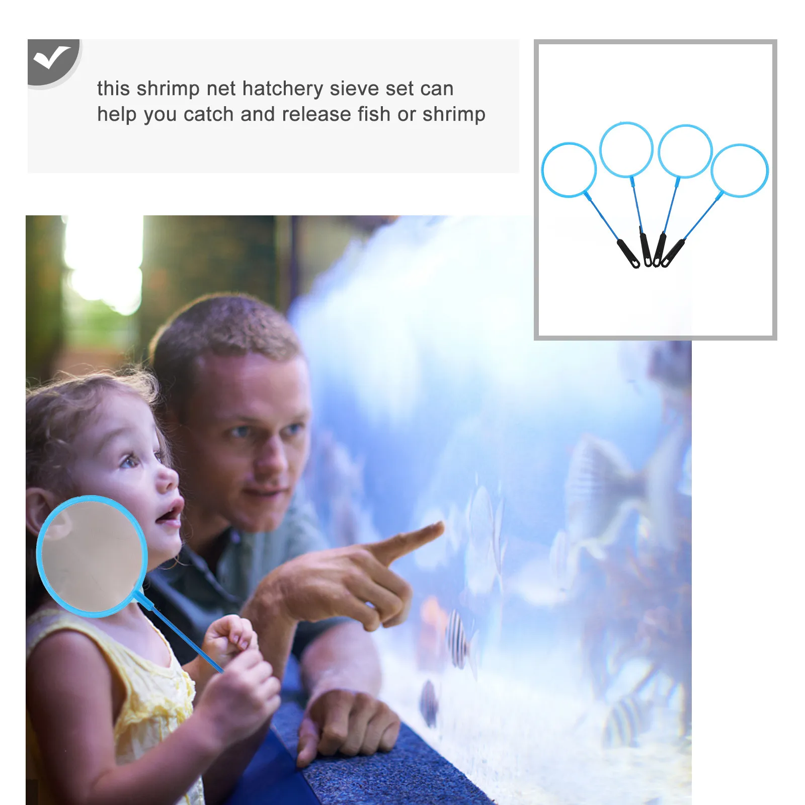 

20Pcs Kids Fishing Net Solid Lightweight Plastic Frame Hole Handle Skid-Resistant Surface Skimming Fish Tank Lake Pond Fishing