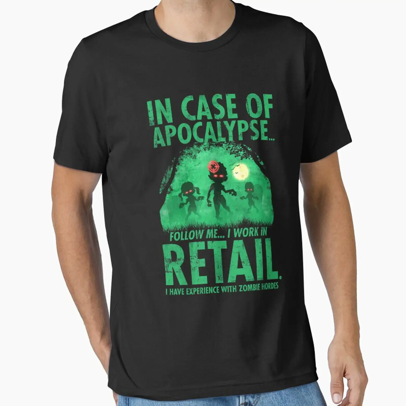 Retail Worker Funny Zombie Halloween Essential T Shirt vintage Washed Stretched Comfortable fashion designer clothes Versatile