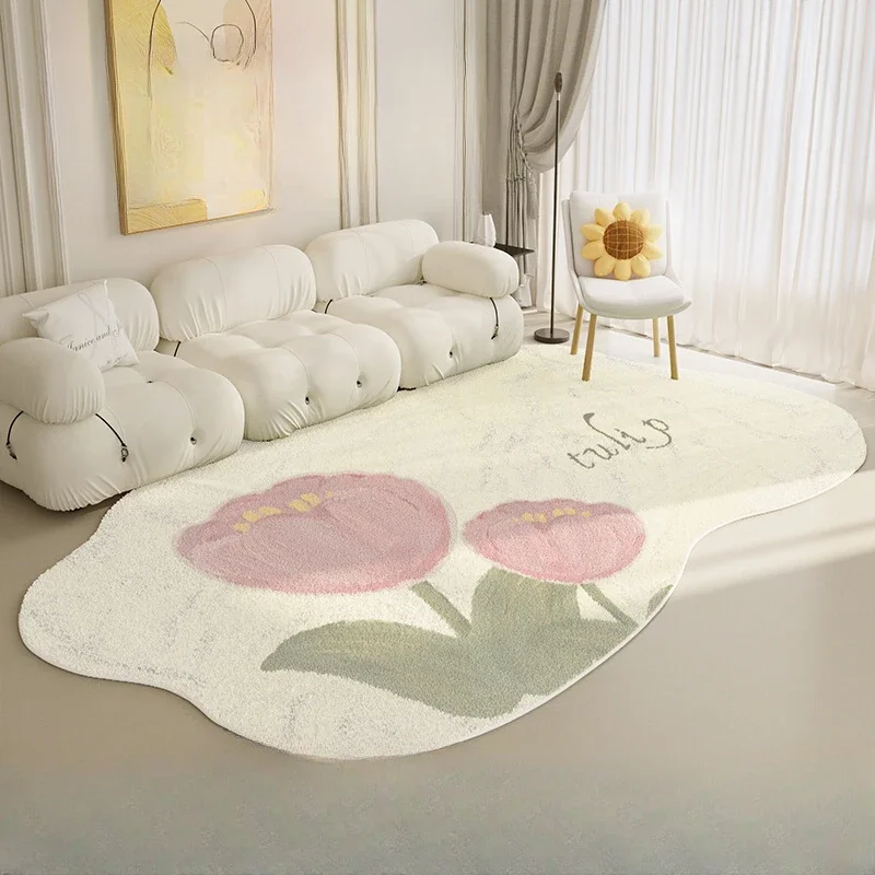 Soft Delicate Carpet Living Room Flowers Decoration Fluffy Bedroom Rug Interior Dressing Rooms Wohnzimmer Deko Home Furniture