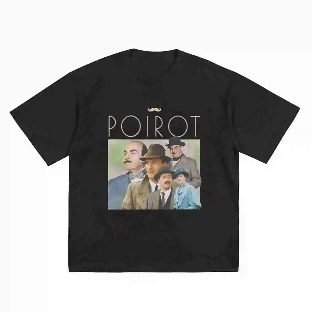 1990S Hercule Poirot Short Sleeve Tee 100% Cotton T-Shirt