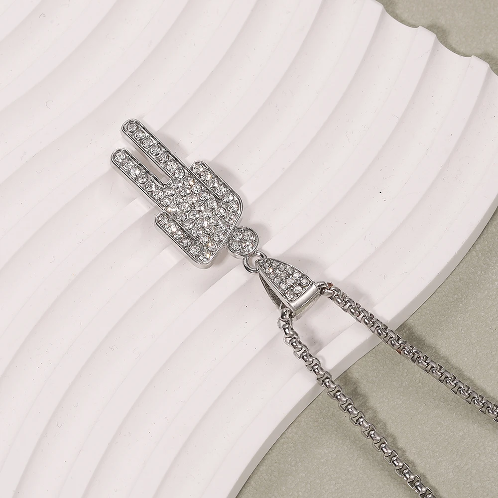 الزركون ملتوية رئيس الإنسان على شكل قلادة جديد الهيب هوب الشارع نمط الأزياء قلادة الاكسسوارات سترة سلسلة المجوهرات بالجملة #4