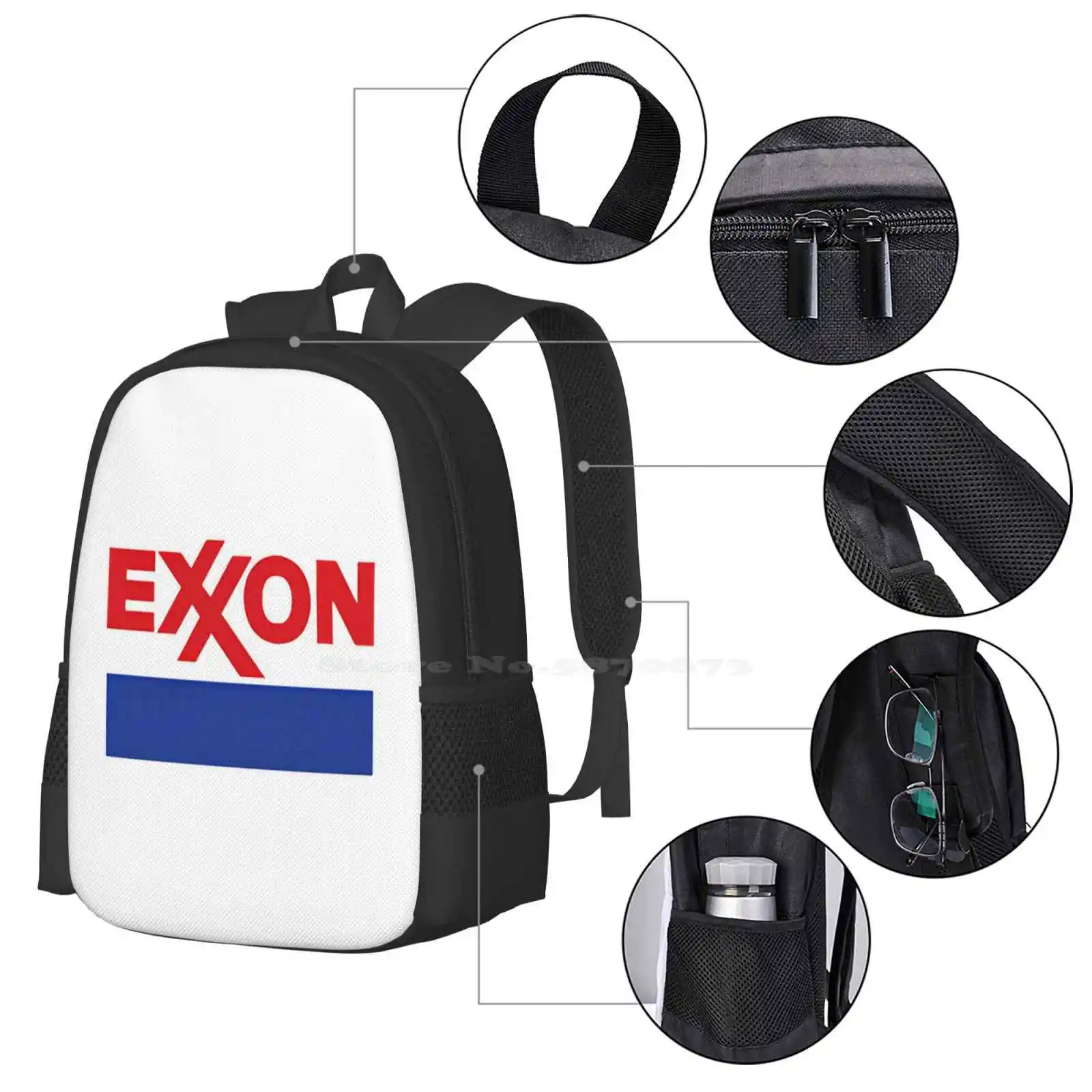 Borsa zaino da scuola per Laptop da viaggio con Design a 9 modelli di moda multinazionale per petrolio e Gas Exxon Mobil Corporation Exxonmobil