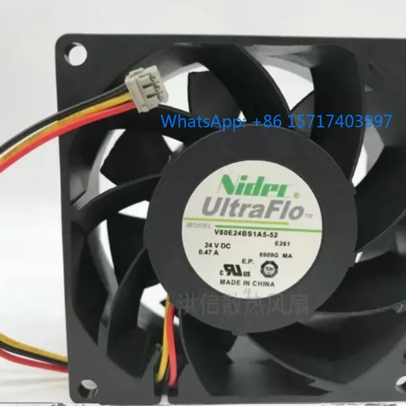 Nidec 8038 V80E24BS1A5-52 DC24V 0.47A inverter cooling fan