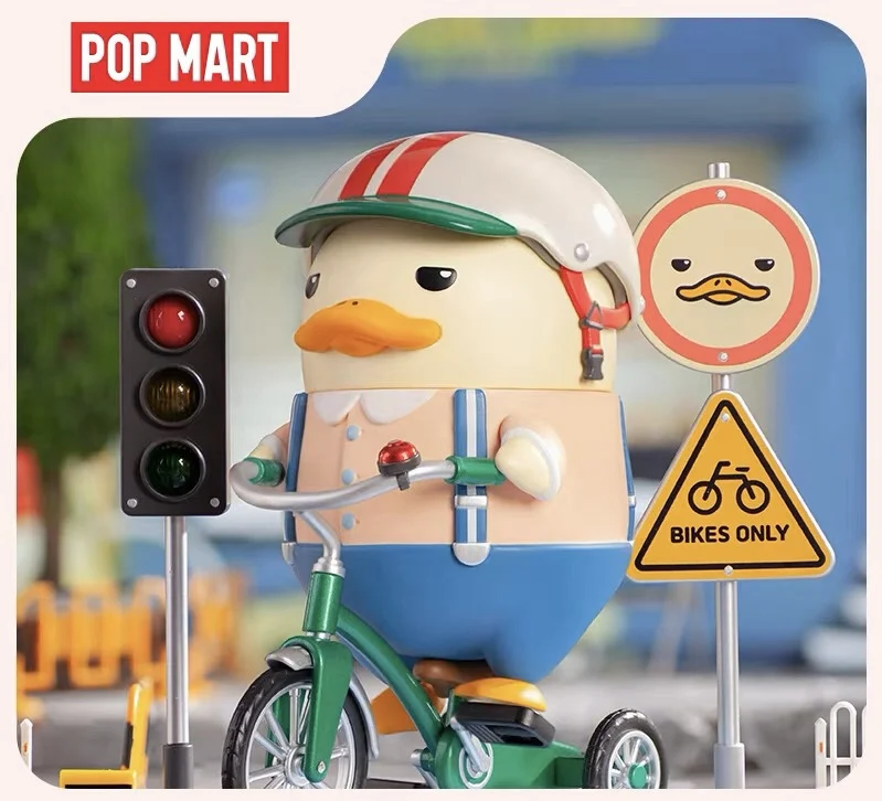 POP MART DUCKOO TRICYCLE Figure Collectible Cute Action Kawaii Gift Kid Plastic Toys Figure Ornaments Figurines Decor Desktop