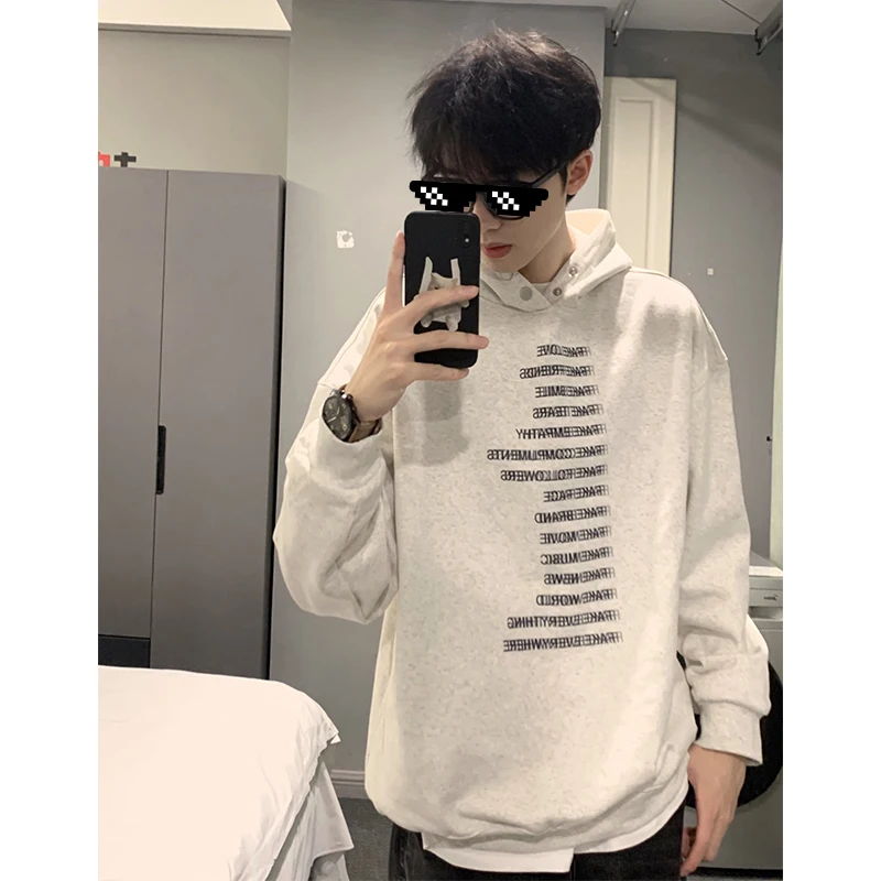 

Retro Floral ey American Sle Men's Hoodie Spring Autumn Heavyweight Hardwearing Oversize Jaet Casual Loose Fit Sweatirt