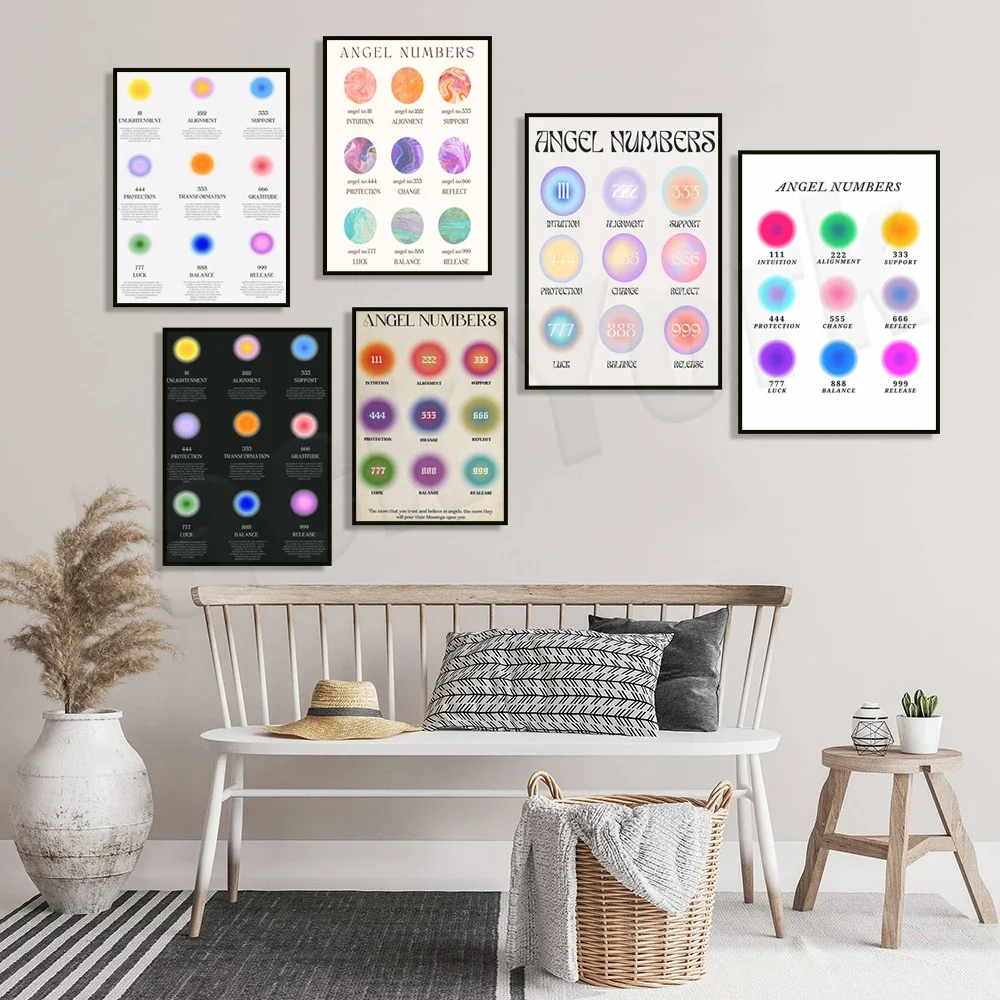 Angel digital poster, halo print, spiritual poster, trendy gradient art, positive affirmation poster, psychedelic room decor