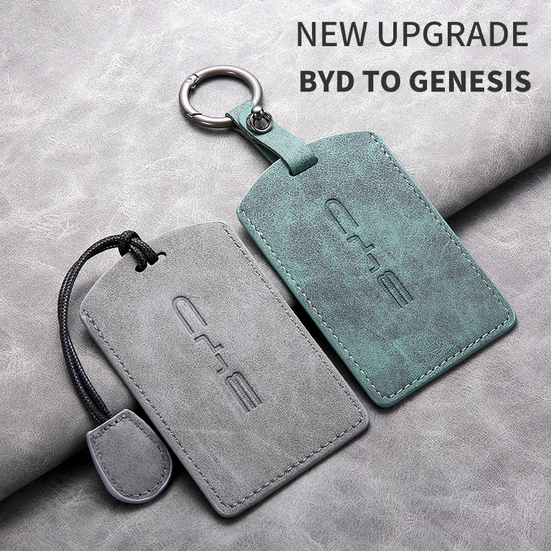 Für BYD S7 S6 L3 M6 F3 F0 Schlüsselanhänger Modische Leder-Autoschlüsselhülle NFC-Karte Smart Fernbedienung Schlüsselcover Schutzhülle Halter Zubehör