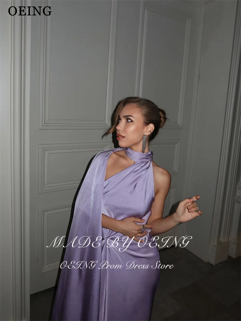 OEING Elegant Lavender Mermaid Prom Dress Halter Backless Sleeveless Evening Dresses Maxi Formal Gowns vestidos gala Customized - view 3