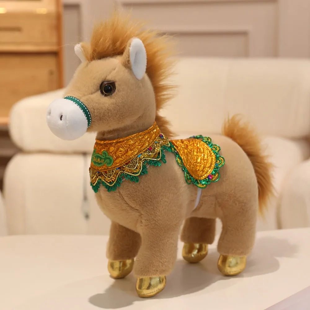 

Funny Mascot Horse Stuffed Toys Cartoon Animal 25cm Chinese Zodiac Horse Lucky Cute Pony Plush Doll Kids