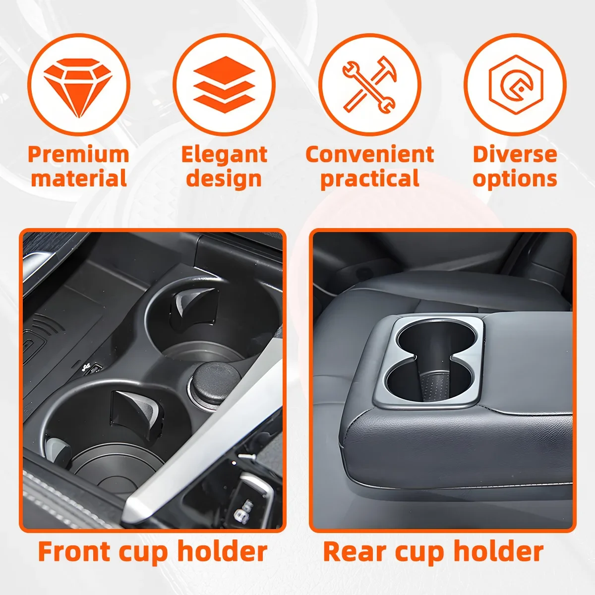 2PCS Car Cup Holder Anti Slip Pad Honeycomb Rubber Coaster Insert Mat Universal Auto Interior Accessories Dustproof Easy Clean