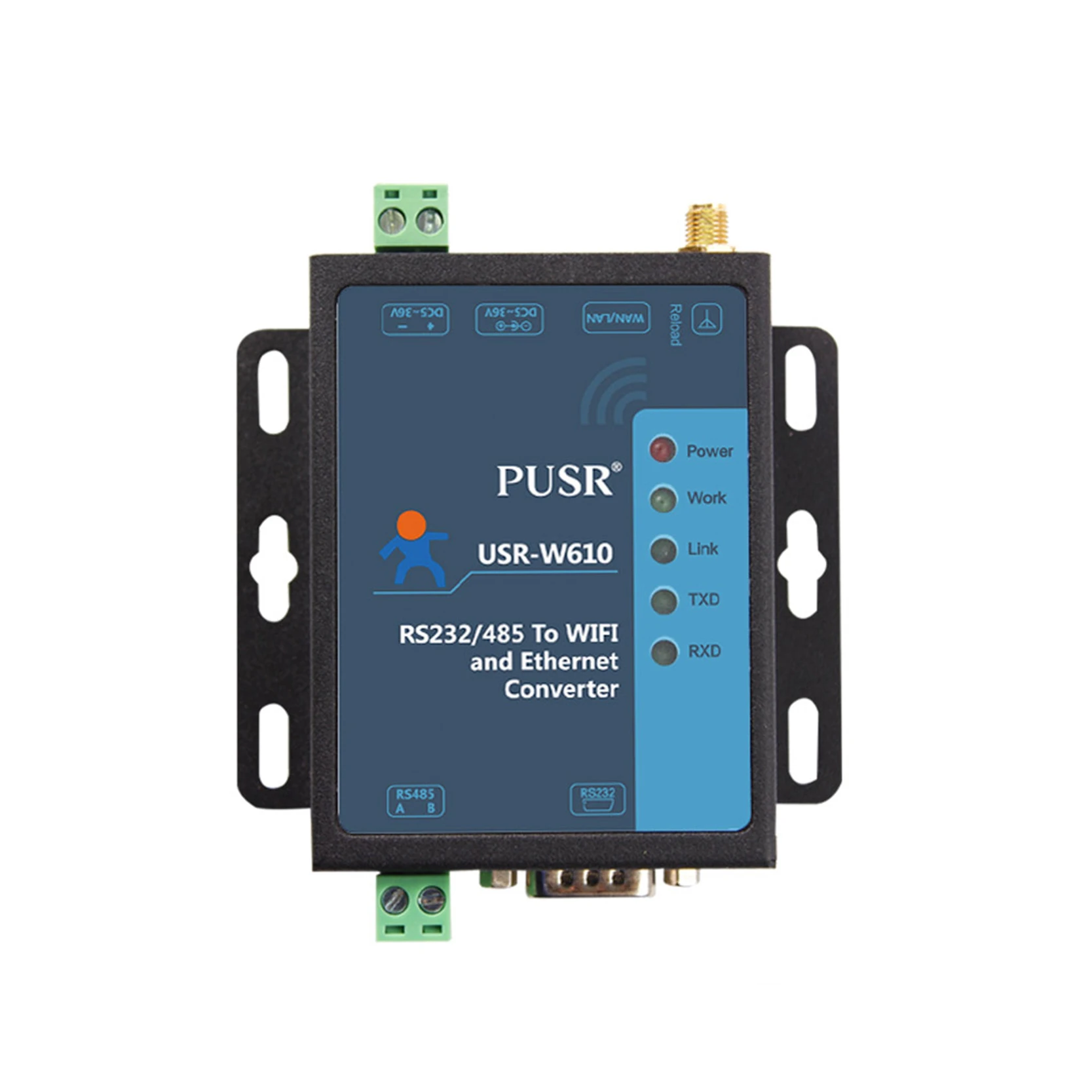USR-W610 산업용 RS232 RS485 시리얼-와이파이 이더넷 컨버터 모드버스 RTU- TCP 게이트웨이 와이파이-이더넷 서버