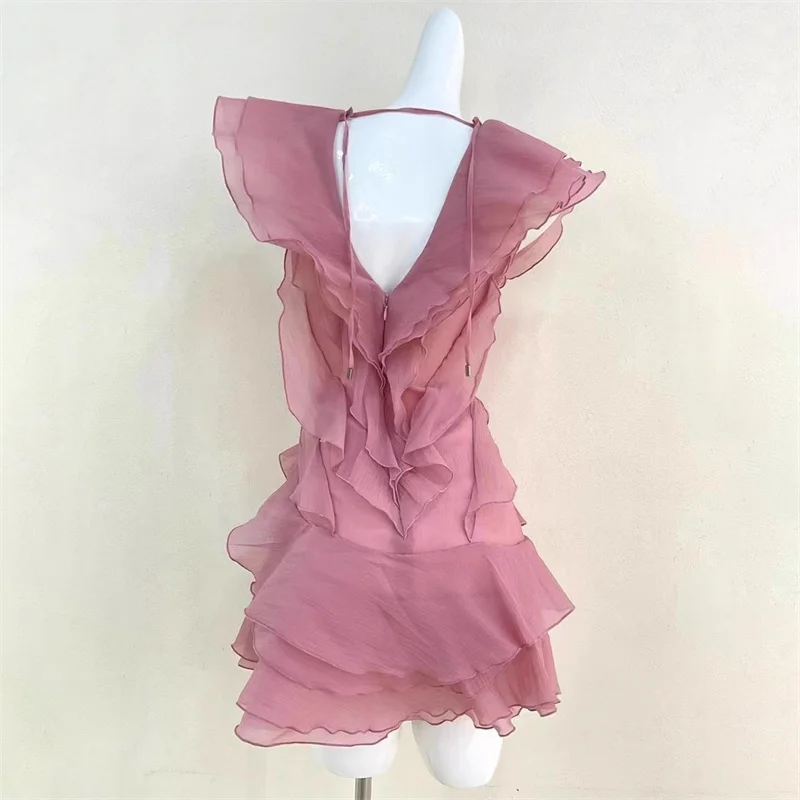 Damenkleider Neues 3D-Blumen-Minikleid für den Sommer 2025, sexy schulterfreie, ärmellose kurze Kleider, Partykleider, Abendkleider