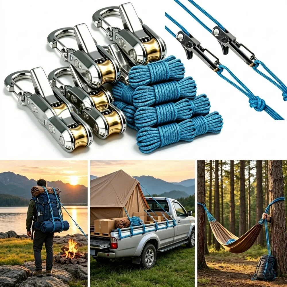 2-10er-Pack einziehbare Seile mit Rollenspanner – robuste Spannseile für Camping, Bootfahren, Heimaufbewahrung, Outdoor-Einsatz – Detail 7