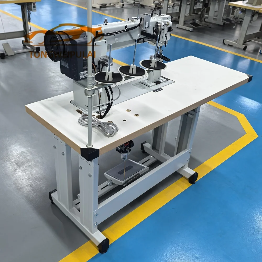 High-Accuracy Direct-Drive Two- Automatic Compound Feed Lockstitch Sewing Machine Post Bed Flat Embroidery Machine New