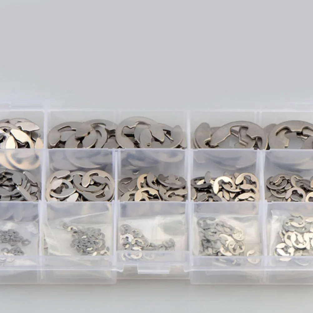 

1Set Stainless Steel Retaining Ring Set E-Shaped Snap Ring M1.5- Anti-Rust Wear-Resistant Shaft Groove Tool Kit