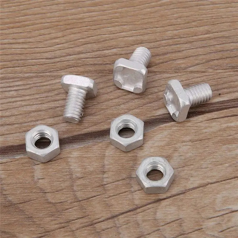 ABJI-200 Pcs M6x12mm Greenhouse Nuts And Bolts Square Head Bolts Nuts Greenhouse Repair Kit Parts Replacement Garden Supplies