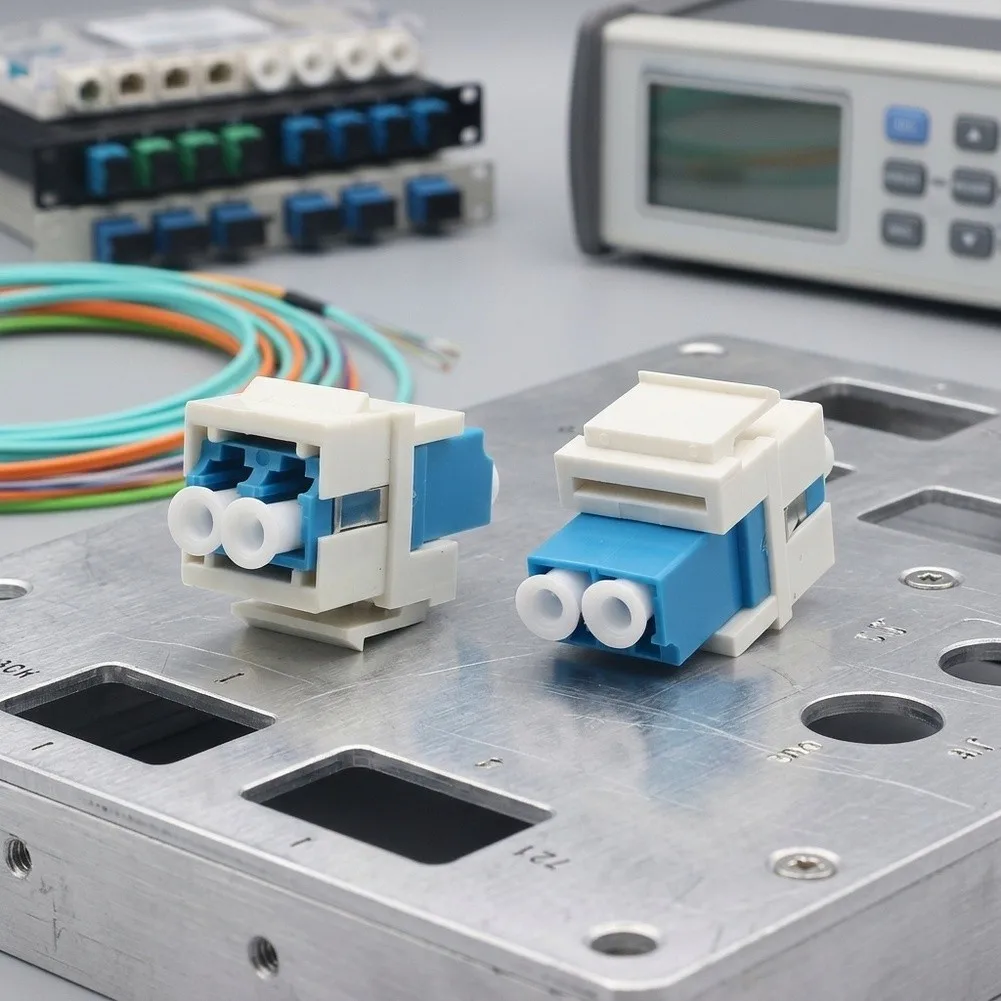 LC Coupler Module Set of 4 for OS1 OS2 Single Mode Fiber Optic Systems Supporting For APC Termination Standard