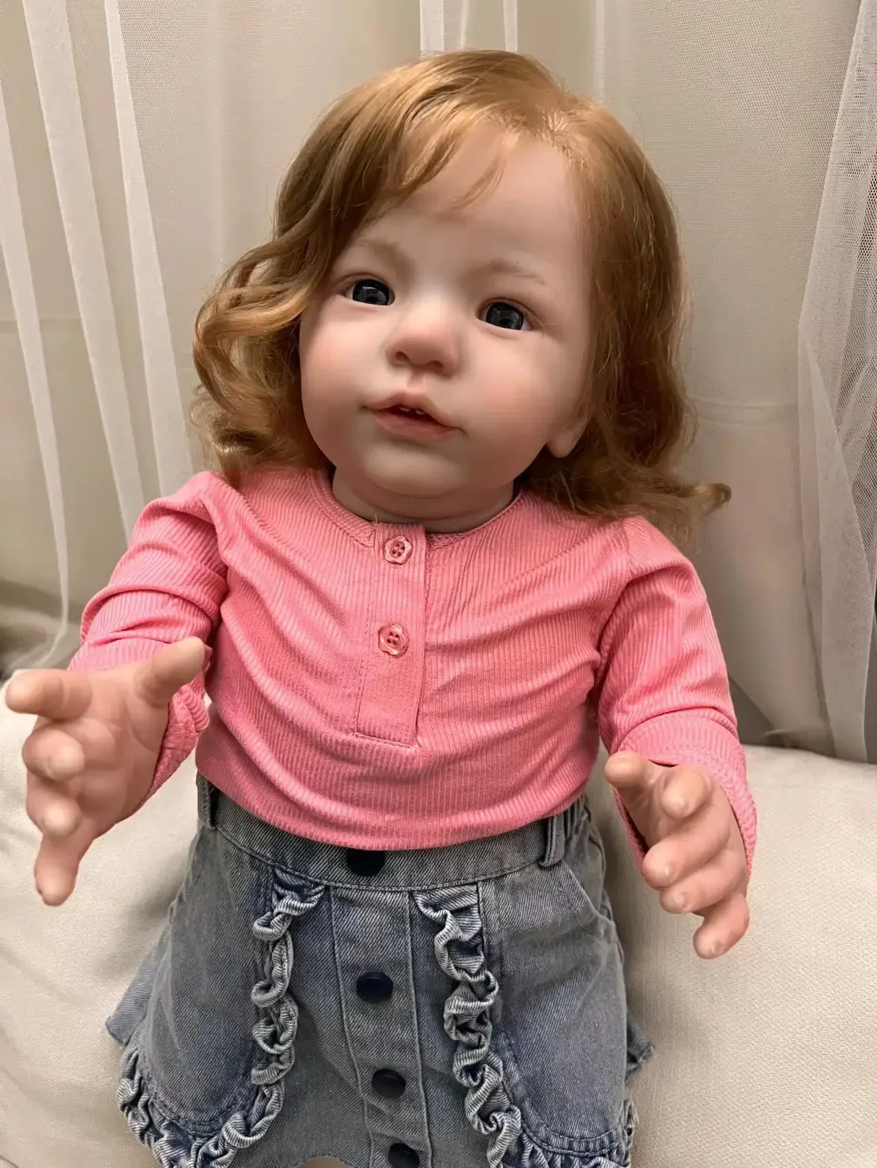 SINO-BB 72CM 29inch Real Photos Bebe Reborn Vito Hand-Rooted Hair Standing Vision Already Finished Dolls Girl Toys For Children