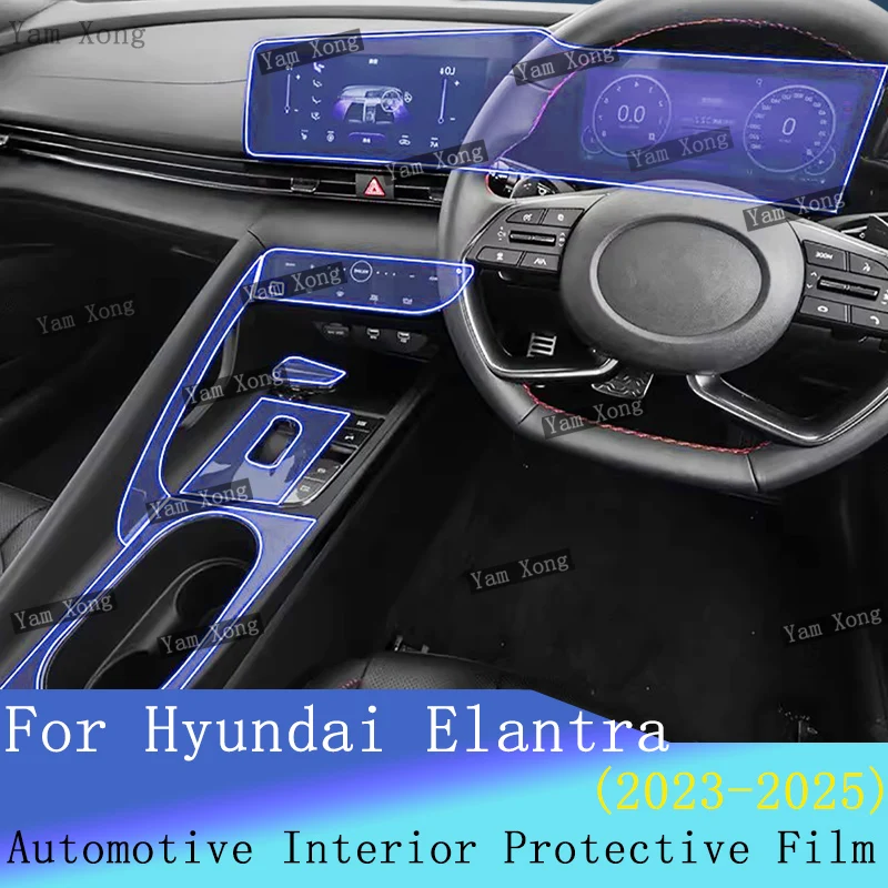 

Защитная пленка для салона автомобиля Hyundai Elantra Avante i30 Sedan, пленка для защиты экрана навигации, пленка для панели переключения передач, прозрачная пленка из TPU.