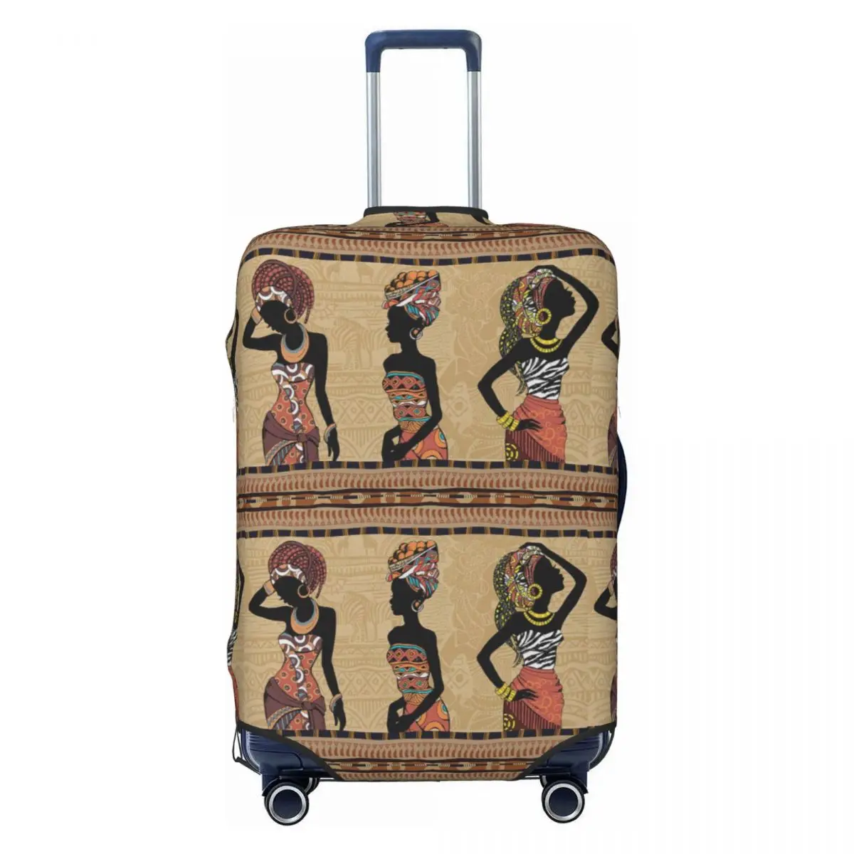 Ethnic Style African Women Suitcase Cover Black Women Cruise Trip Protection Holiday Fun Luggage Supplies