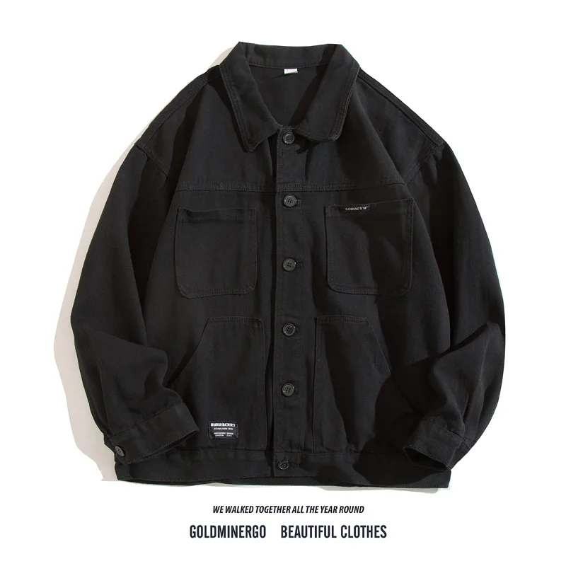 

Американская рабочая одежда в стиле ретро, мужская модная цветная свободная посадка, повседневная верхняя одежда с несколькими кетами, классический Sle, весна-осень