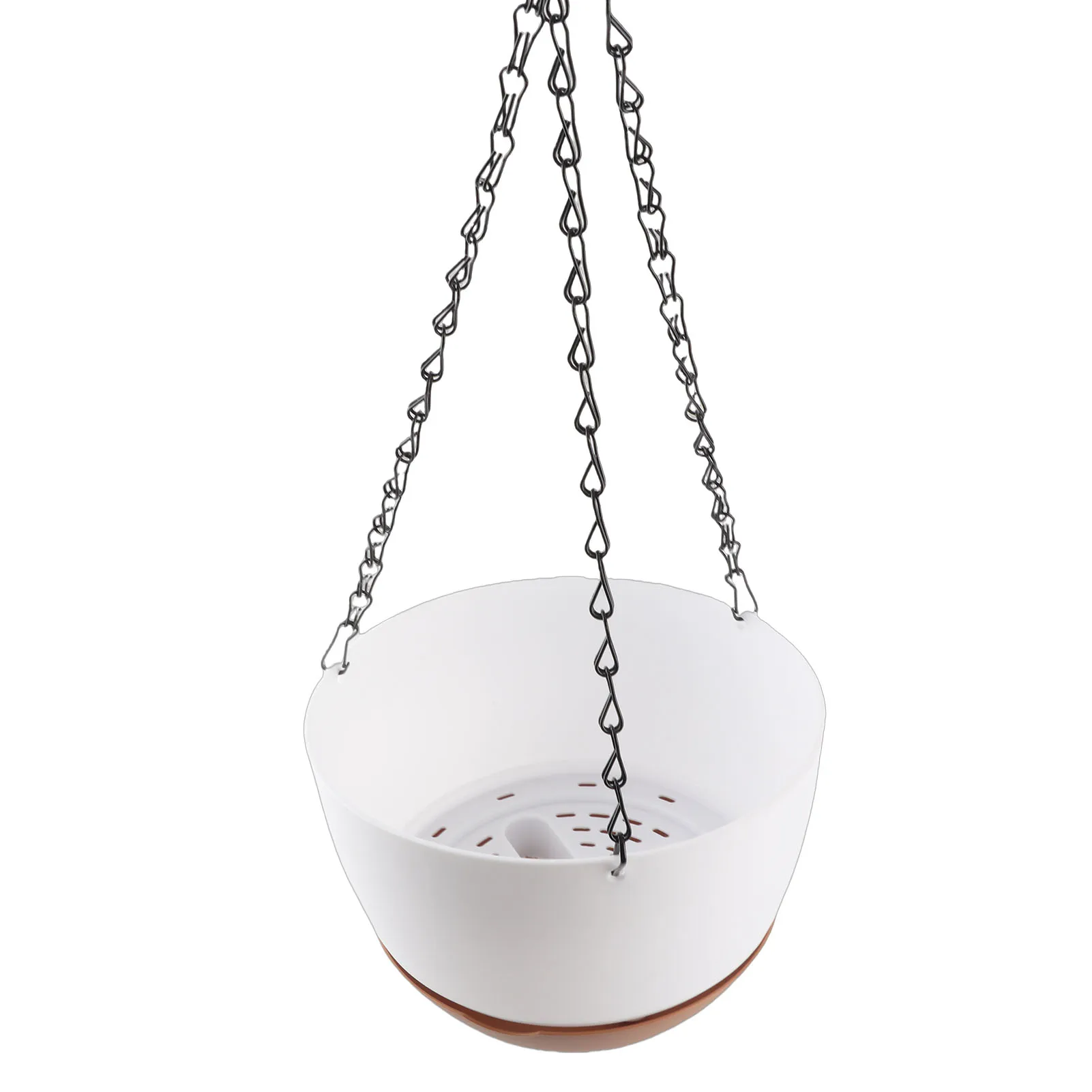 Hanging Double Chain Hanging Basket Planter Home Balcony Indoor Automatic Water Absorbing Basin