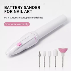 5 In 1 Electric Dead Skin Nail Remover Nail Polish Machine Portable Battery Polisher Nail Drill Nail Art Sanding File Pen Tools