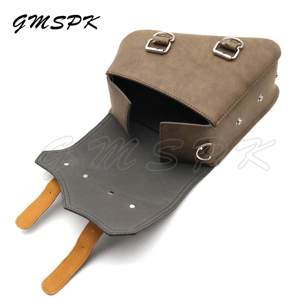 Motorcycle PU Leather Saddlebags Left Side Tool Luggage Bag Saddle Bags Fit for Harley Sportster XL 883 1200 48 72