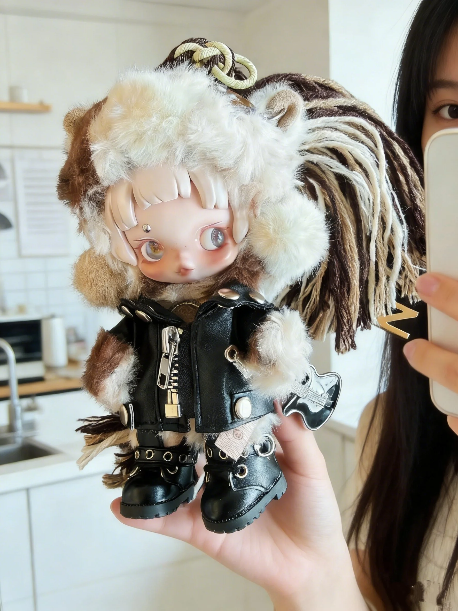 

(Clothes only) Skullpanda year of the horse limited horsepower full-open thousand-mile horse black cool leather suit