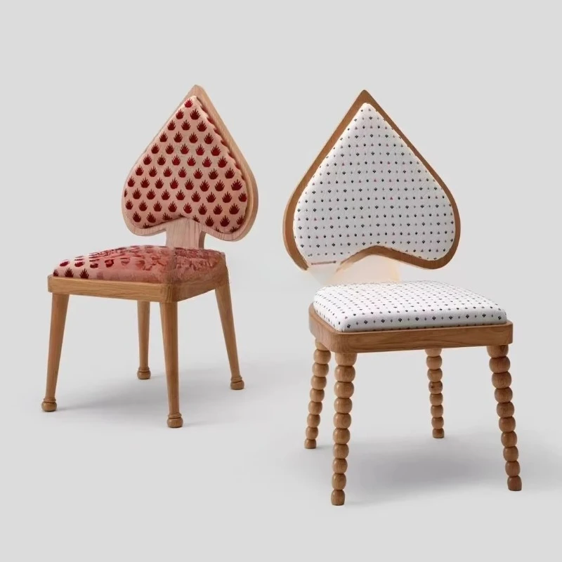 

Medieval style solid wood dining chair home back creative chair restaurant dining table chair home Internet celebrity chai