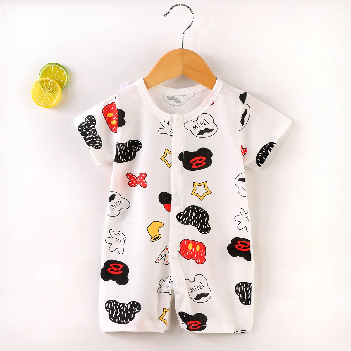 Newborn Baby Clothes Jumpsuit Cartoon Mickey Girl Boy Short Sleeve One-piece Clothes Toddler Costume Romper Infant Onesie Disney