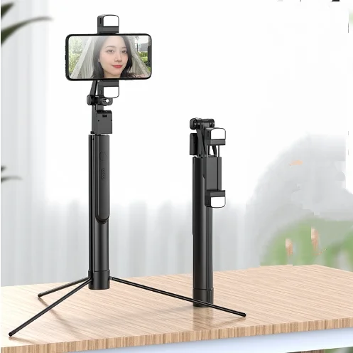 Selfie Stick Mini Folding Stand Mobile Phone Camera with Fill Light Bluetooth Remote Control Selfie Stick Desktop Tripod Stand