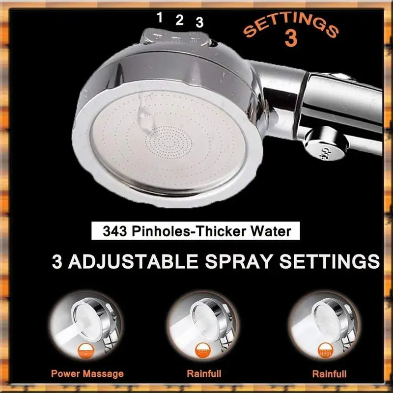 

Модная насадка для душа высокого давления 2025 года, ручная насадка для душа с включением/выключением, кнопка полного отключения, регулируемый угол наклона, экономия воды, спрей