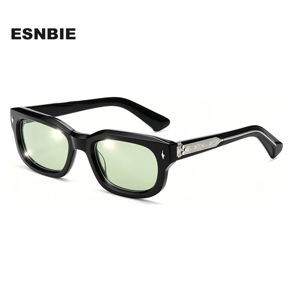 Thick Acetate Rectangle Sun Glasses for Women Vintage Tortoise Frame Tinted Lens Rivet Sunglasses Men Women Retro Shades Eyewear