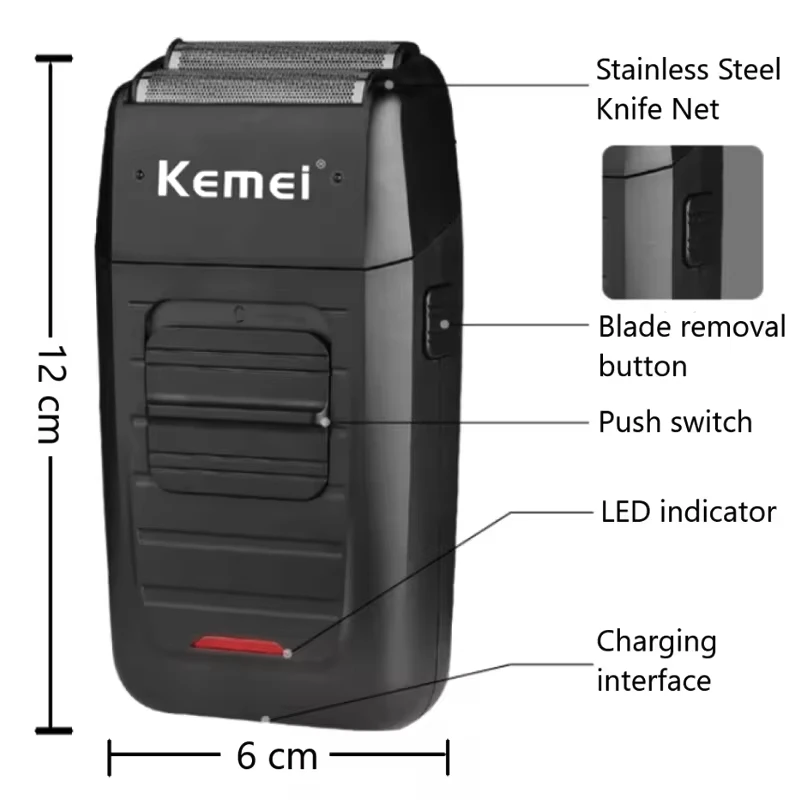 Kemei Rechargeable Electric Hair Clippers Kit Professional Hair Trimmer For Men USB Charging Shaver Beard Razor KM-2797 KM-1102