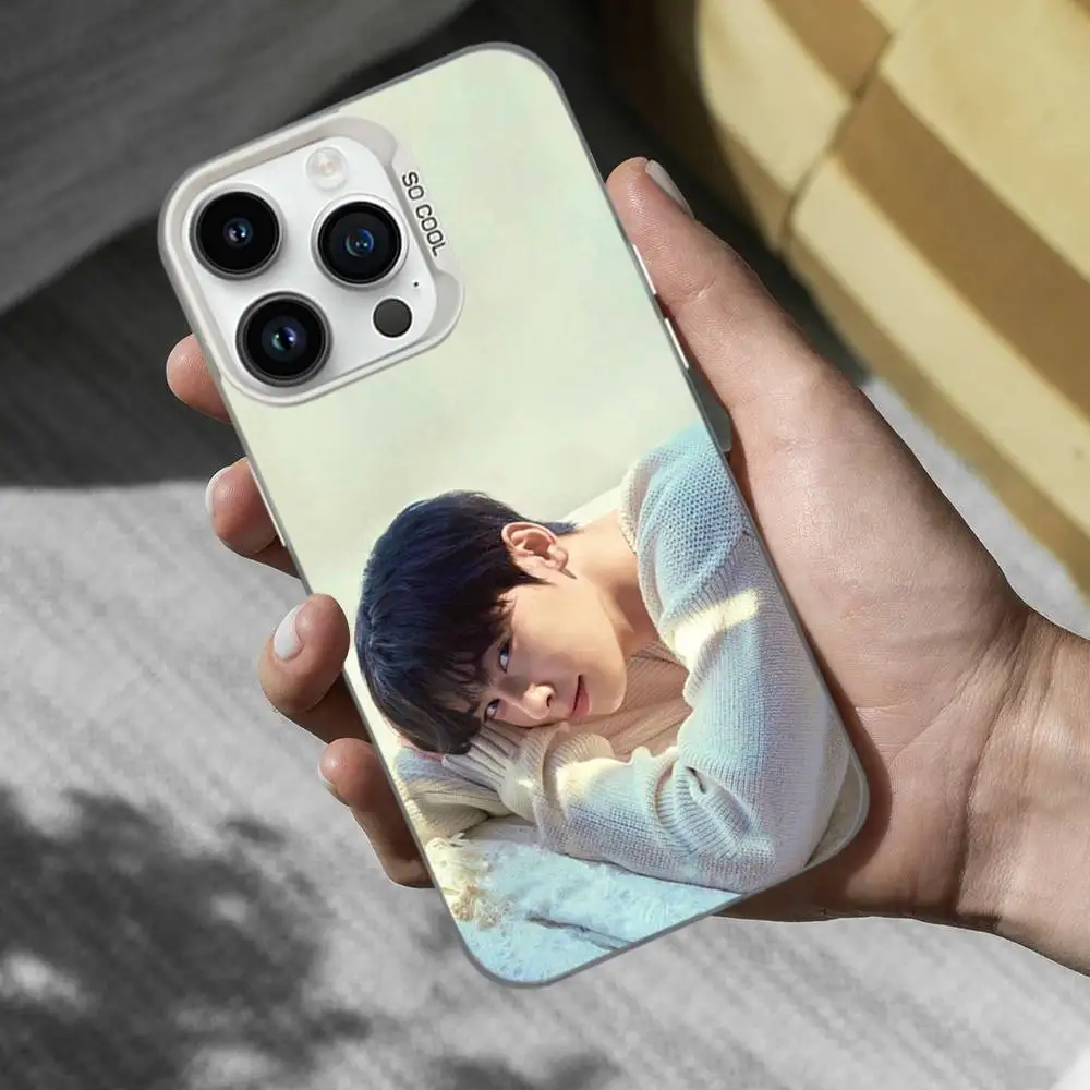 حار C-Cha E-Eun W-Woo الممثل جراب هاتف آيفون 16,15,14,13,12,11,Mini,Pro,SE,MAX الأبيض ماتي غطاء مقاوم للصدمات