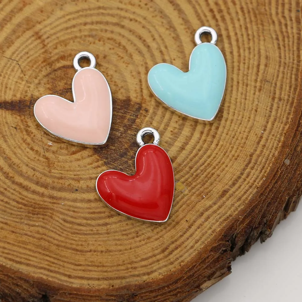 10Pcs Silver Plated Enamel Red Heart Charms Pendant for Jewelry Making Earrings Bracelet Necklace Accessories DIY Findings - AliExpress 36 - Image 6