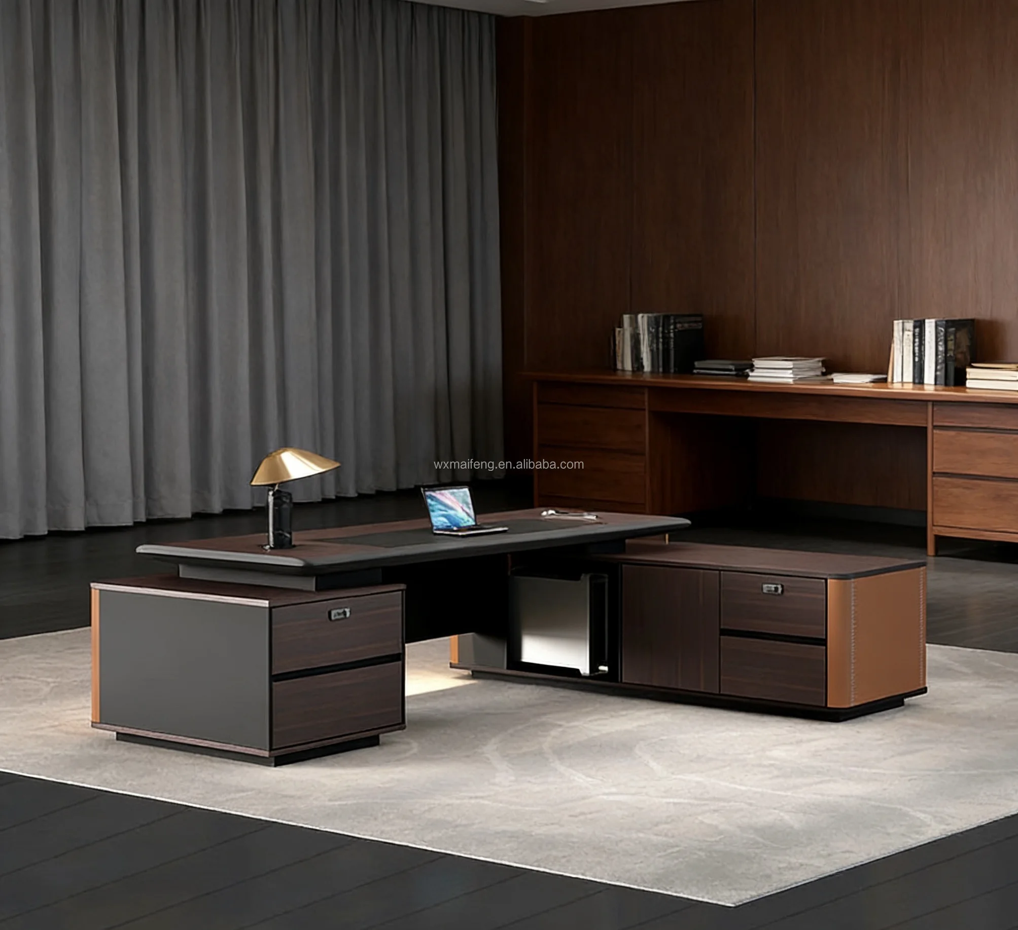 Factory Wholesale High Quality Commercial Luxury Wood Office Furniture Manager Boss Director Ceo Executive Table