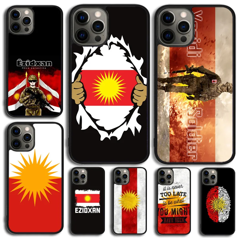 Yazidi Flag Ezidxan Phone Case For iPhone 14 15 16 13 12 Mini Max Cover For Apple iPhone 11 Pro Max 6 8 7 Plus SE2020 Coque