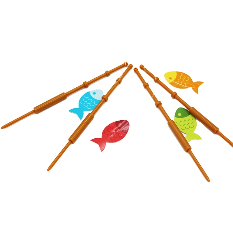 40Pcs Mini Fish Pole Decoration Little Fisherman Fishing Pole Picks Party Supplies Mini Fish Pole Cupcake Toppers Easy To Use