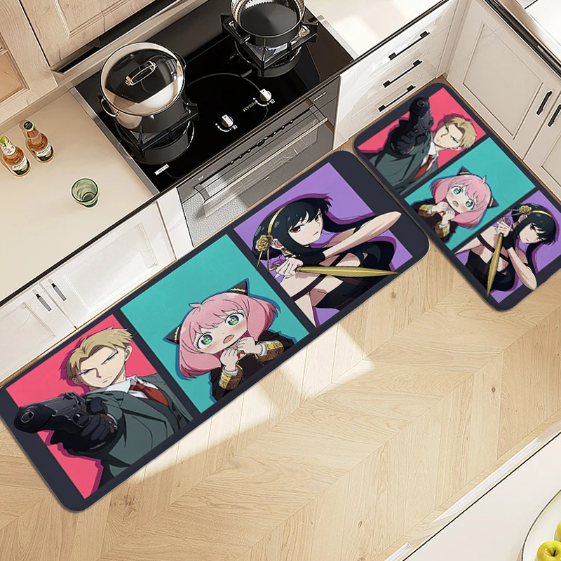 

Kitchen Treadmill Rugs A-Spy Familys Non-slip Mat Sleeping Room Rugs Hallway Funny Doormat Entrance Door Anime Carpet Custom Rug