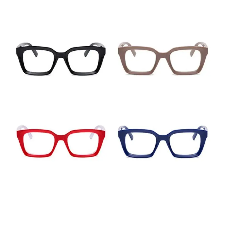 نظارات قراءة شفافة مضادة للأشعة الزرقاء، شكل مربع، نظارات قصر النظر الشيخوخي الرجعية، خطوط خشبية خفيفة الوزن، إطار كبير #6