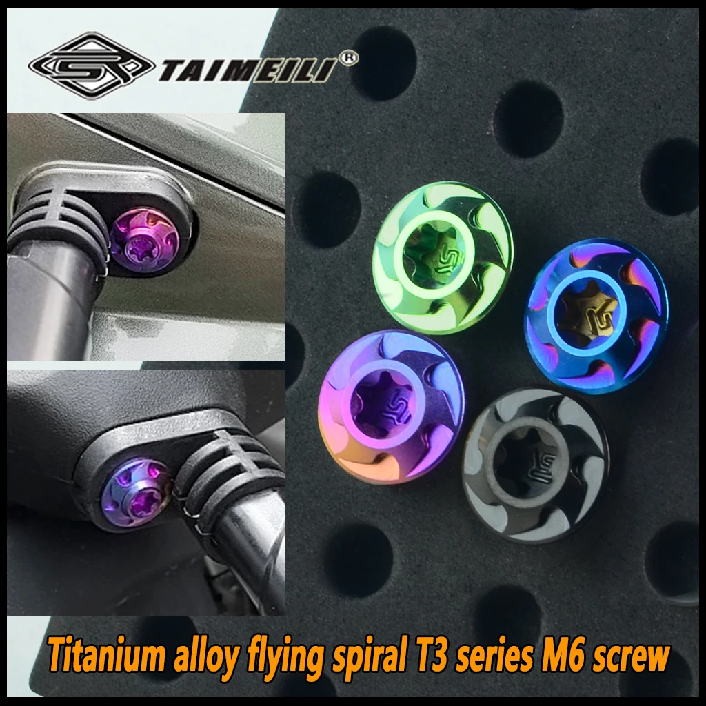 TAIMEILI TC4 Titanlegierung Drehbare Textur Torx-Kopfschrauben M6 Serie für Motorrad Dekorative Ersatzschrauben 1/2/4/8/10 Stück