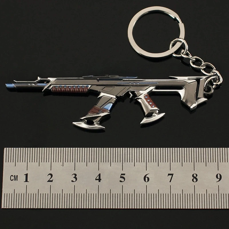 9 センチメートル/3.54 インチ Valorant ゲーム周辺機器ミニ銃キーホルダーブラックウェーブモブサムライソード金属武器モデル装飾男の子のおもちゃギフト