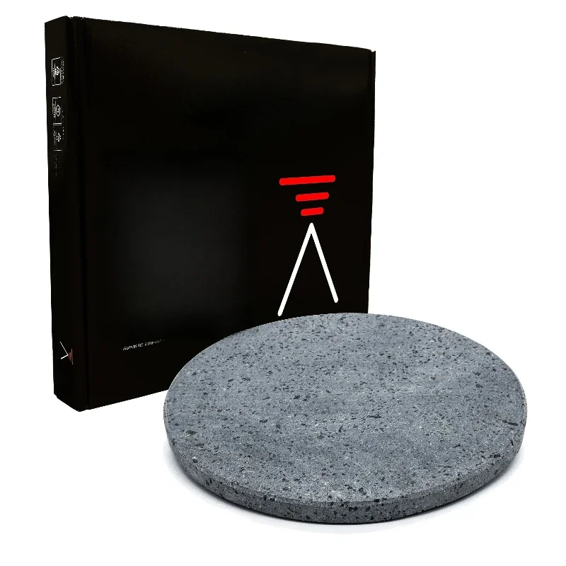 Utensilio Premium para Pizza de Piedra Volcánica del Etna, Redondo de 35 cm, para Retener el Calor en Hornos de Pizza y Barbacoas, Desechable, Hecho de Piedra y Aluminio