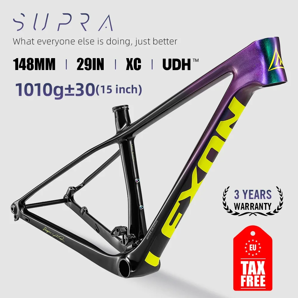 2024 LEXON Carbon MTB Frame 29er Mountain Bike SUPRA Frameset 148*12mm Carbon Bicycle Frames UDH 15/17/19inch BOOST Frameset