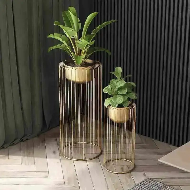 

Nordic Plant Shelves Minimalist Wrought Iron Floor-standing Living Room Flower Pot Plant Stand Green Radish Balcony Plant Stand